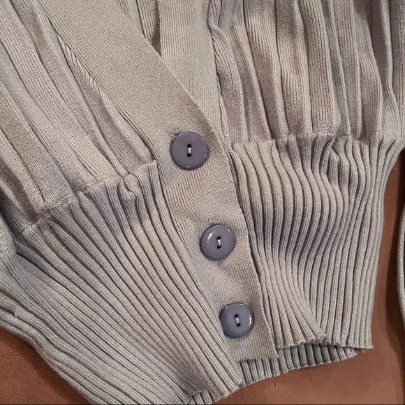 ๐๏ธ Button front lantern sleeve ribbed knit cardigan - Picture 5 of 10